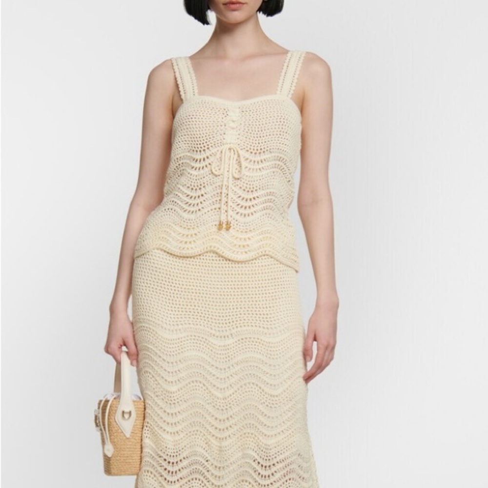 Zimmermann Cream Crochet Tank Top Size 1 - Picture 5 of 10